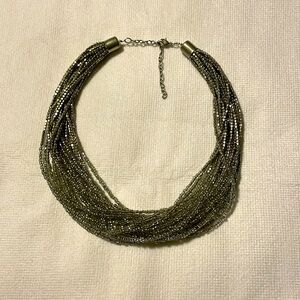 Soft Surroundings Silver Beaded 21 Strand Necklace